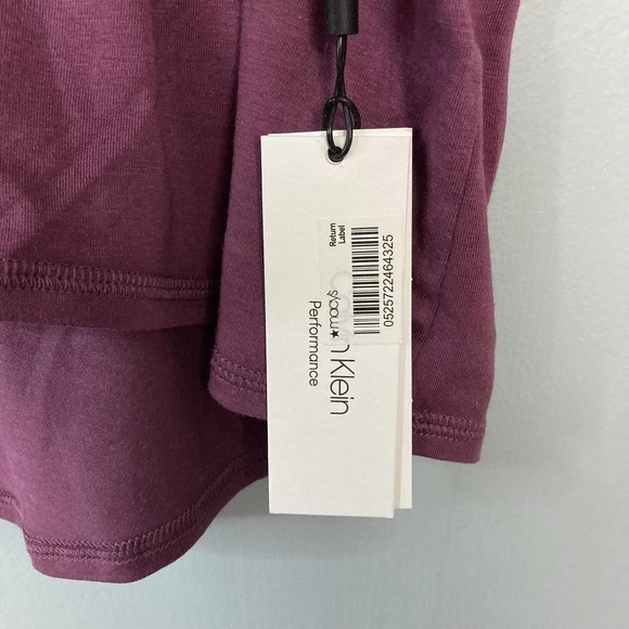 𝅺calvin Klein Performance Cabernet Logo Stretch 3/4 Sleeve Dolman Top Plus 1X - Picture 8 of 12